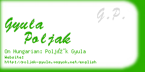 gyula poljak business card